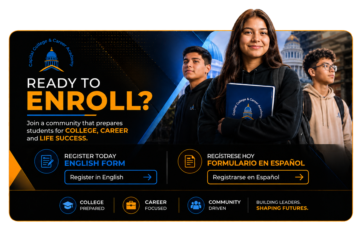 Capital College and Career Academy 2026–2027 enrollment registration